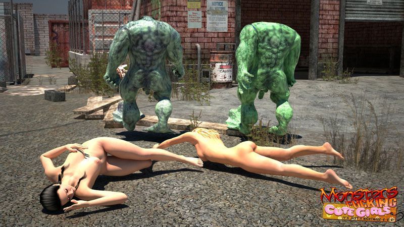 Garotas de Biquini - Duas garotas pegar por um monstro em 3D