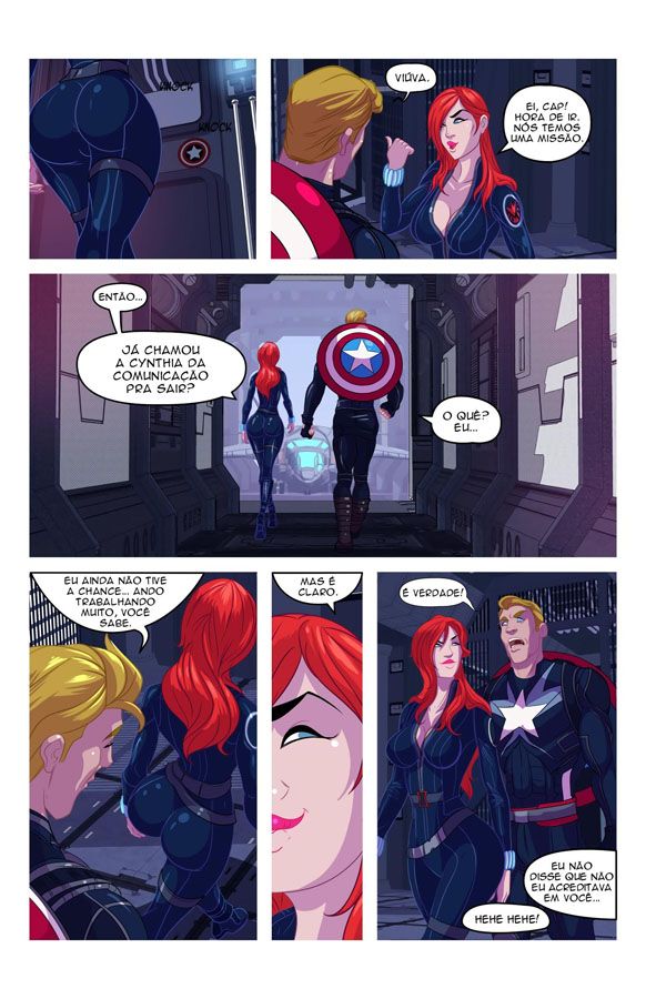 Os Vingadores: Capitão América e Viúva Negra: Um hentai, ou melhor, uma paródia pornô com muito sexo com os maiores heróis da Marvel