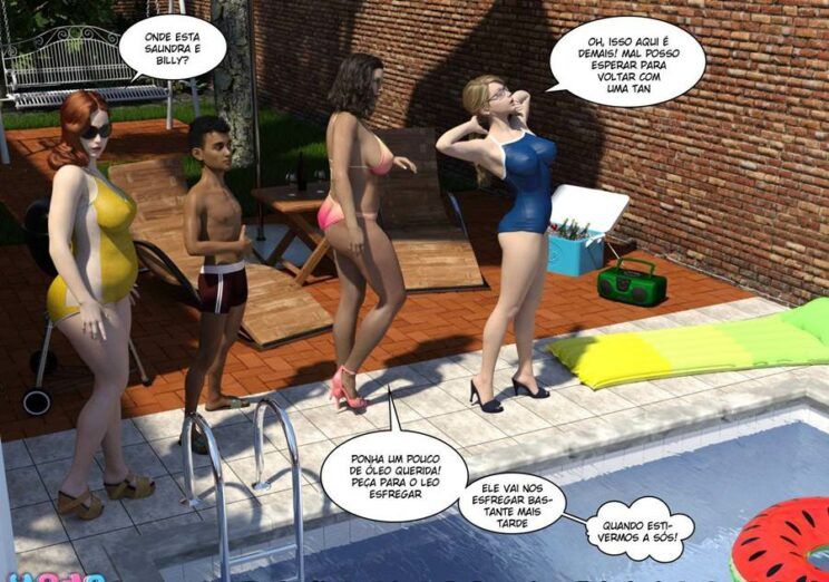 The Bad Tan 5 - Suruba na piscina com muito incesto nessa família sacana