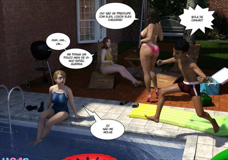 The Bad Tan 5 - Suruba na piscina com muito incesto nessa família sacana