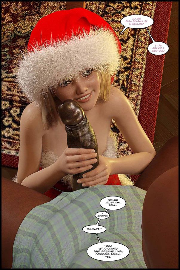 Violet's Very Merry Christmas - Negão fodendo a novinha no natal